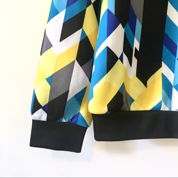 {Bisou Bisou} Cascade Geo Print Bomber Jacket - Picture 5 of 8